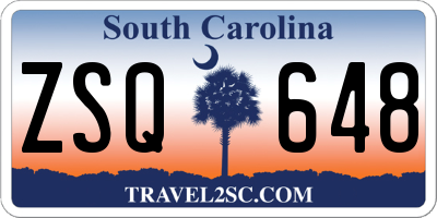 SC license plate ZSQ648