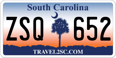 SC license plate ZSQ652