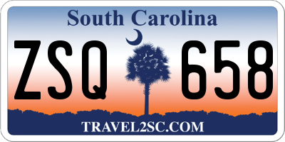 SC license plate ZSQ658