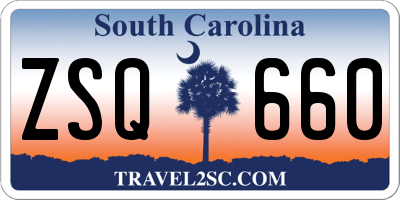 SC license plate ZSQ660