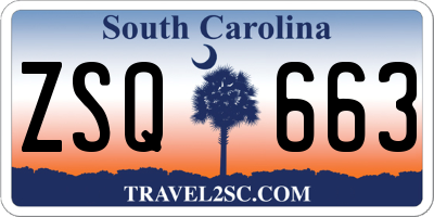 SC license plate ZSQ663