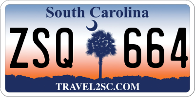 SC license plate ZSQ664
