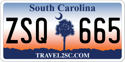 SC license plate ZSQ665