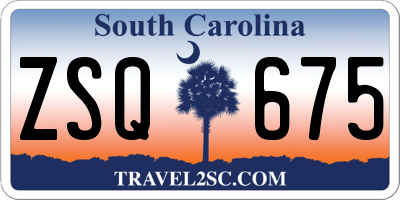 SC license plate ZSQ675