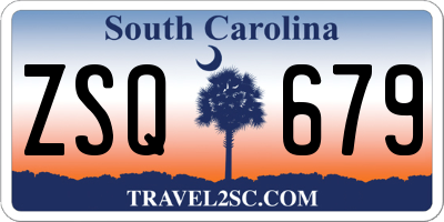 SC license plate ZSQ679