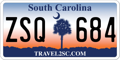 SC license plate ZSQ684