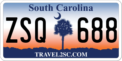 SC license plate ZSQ688