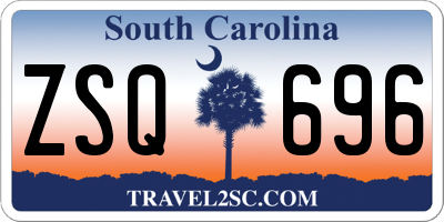 SC license plate ZSQ696