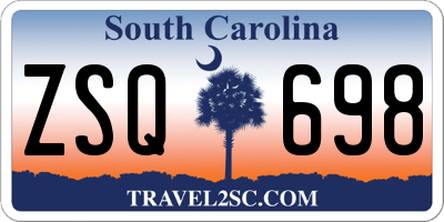 SC license plate ZSQ698