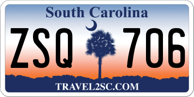 SC license plate ZSQ706