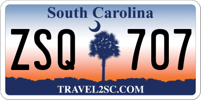SC license plate ZSQ707