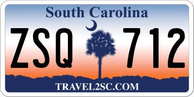 SC license plate ZSQ712