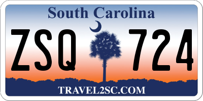 SC license plate ZSQ724