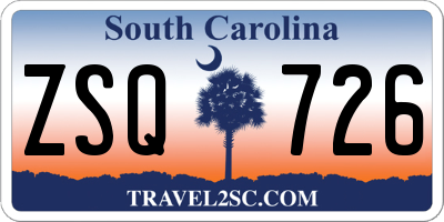 SC license plate ZSQ726