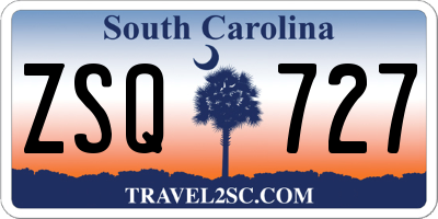 SC license plate ZSQ727