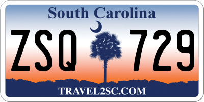 SC license plate ZSQ729