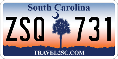 SC license plate ZSQ731