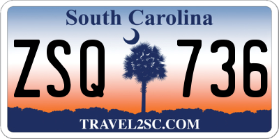 SC license plate ZSQ736