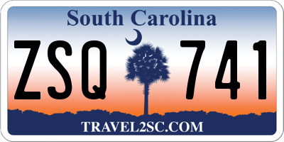 SC license plate ZSQ741