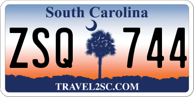 SC license plate ZSQ744