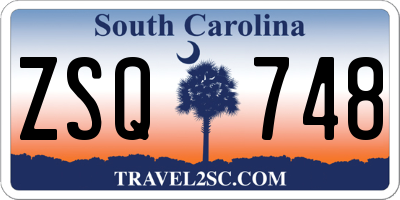 SC license plate ZSQ748