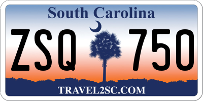 SC license plate ZSQ750
