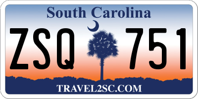 SC license plate ZSQ751