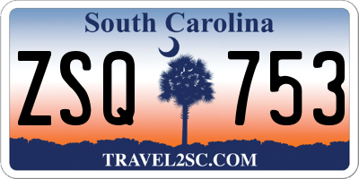 SC license plate ZSQ753