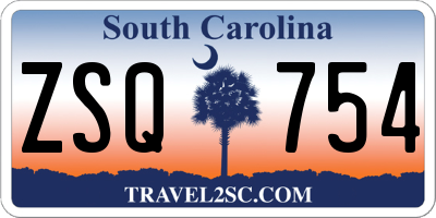 SC license plate ZSQ754