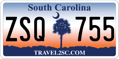 SC license plate ZSQ755