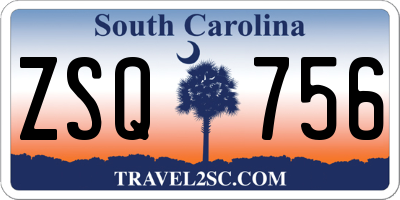 SC license plate ZSQ756