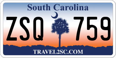 SC license plate ZSQ759