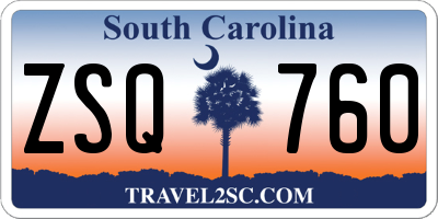 SC license plate ZSQ760