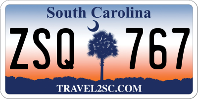 SC license plate ZSQ767