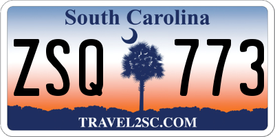 SC license plate ZSQ773