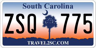 SC license plate ZSQ775