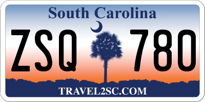 SC license plate ZSQ780