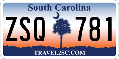 SC license plate ZSQ781