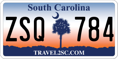 SC license plate ZSQ784