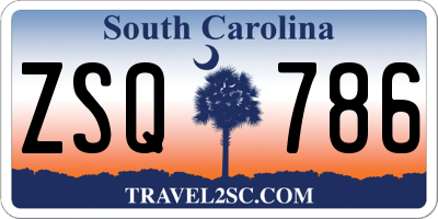 SC license plate ZSQ786