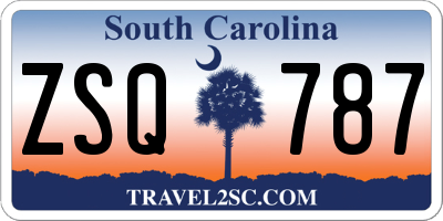 SC license plate ZSQ787