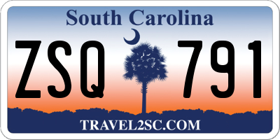 SC license plate ZSQ791