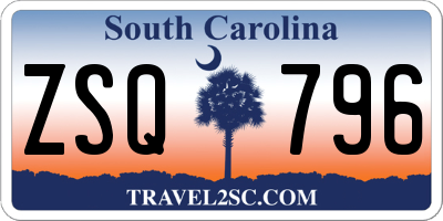 SC license plate ZSQ796