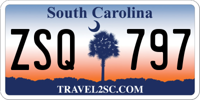 SC license plate ZSQ797