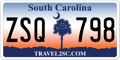 SC license plate ZSQ798