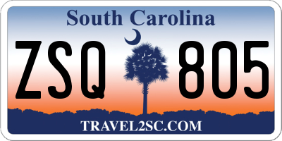 SC license plate ZSQ805