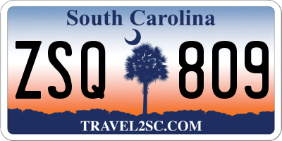 SC license plate ZSQ809