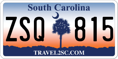 SC license plate ZSQ815