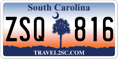 SC license plate ZSQ816
