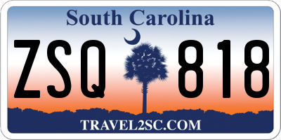 SC license plate ZSQ818